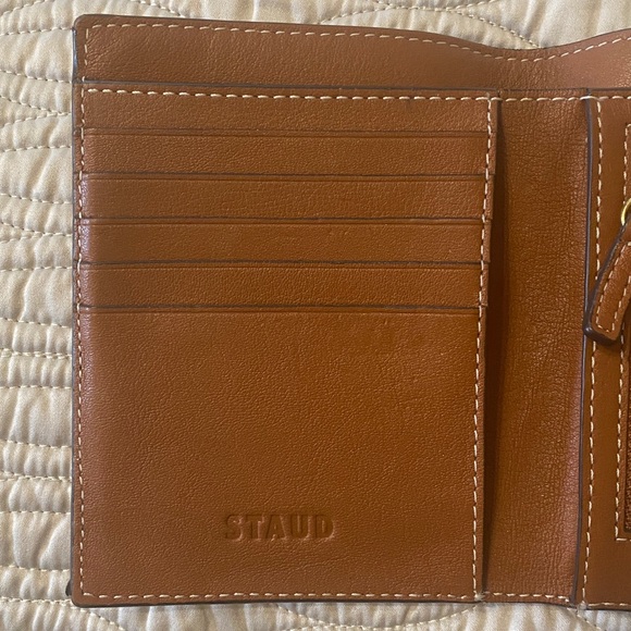 STAUD brown leather bifold wallet - Picture 9 of 15